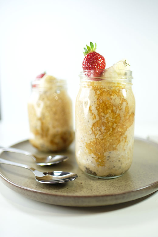 overnight oats on a serving plate